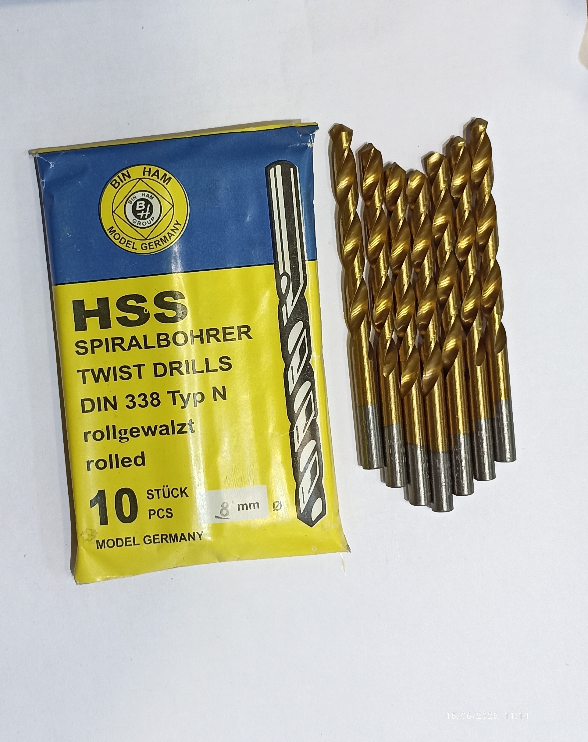 مته آهن طلایی سایز HSS ۸