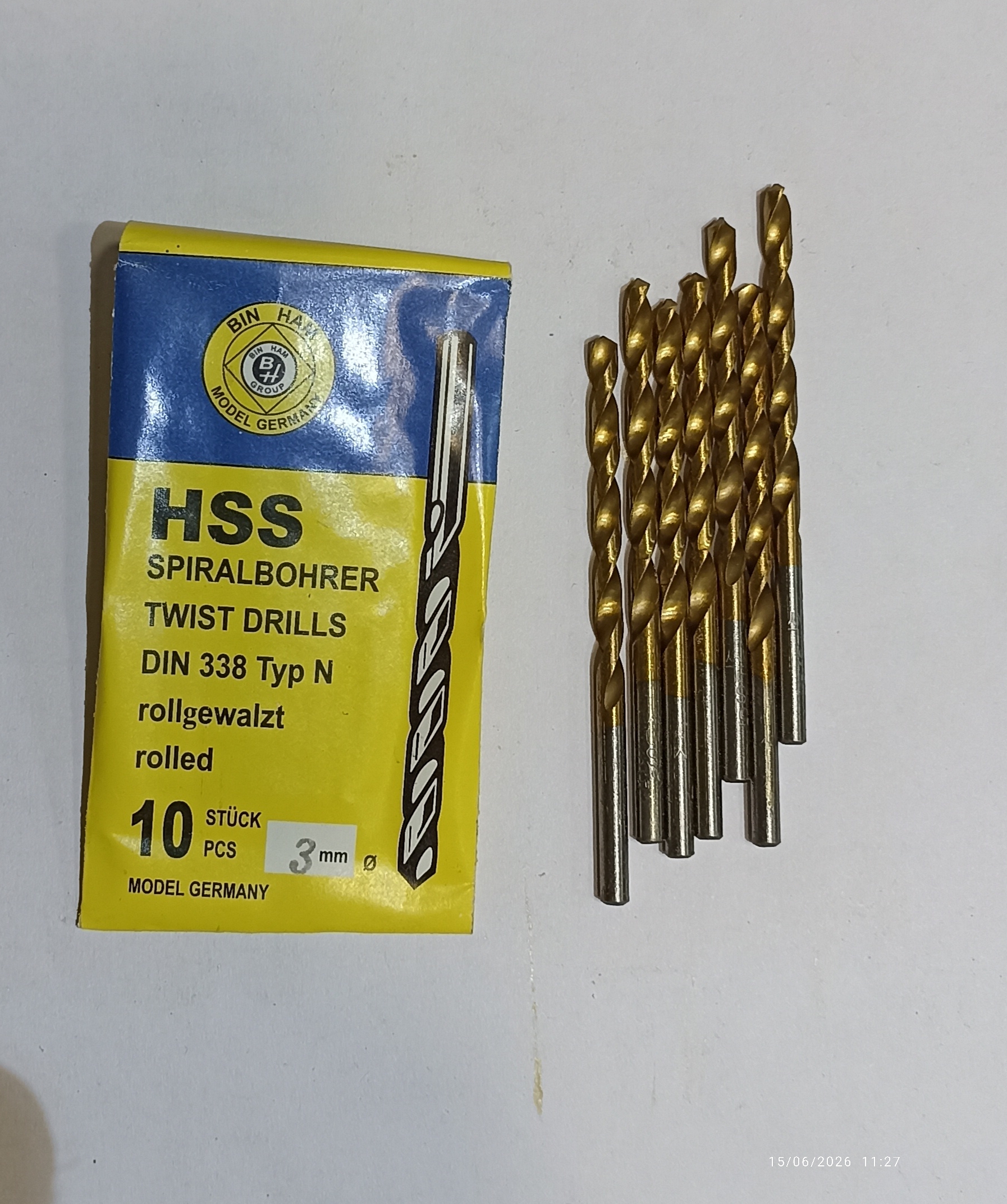 مته آهن طلایی سایز 3 HSS