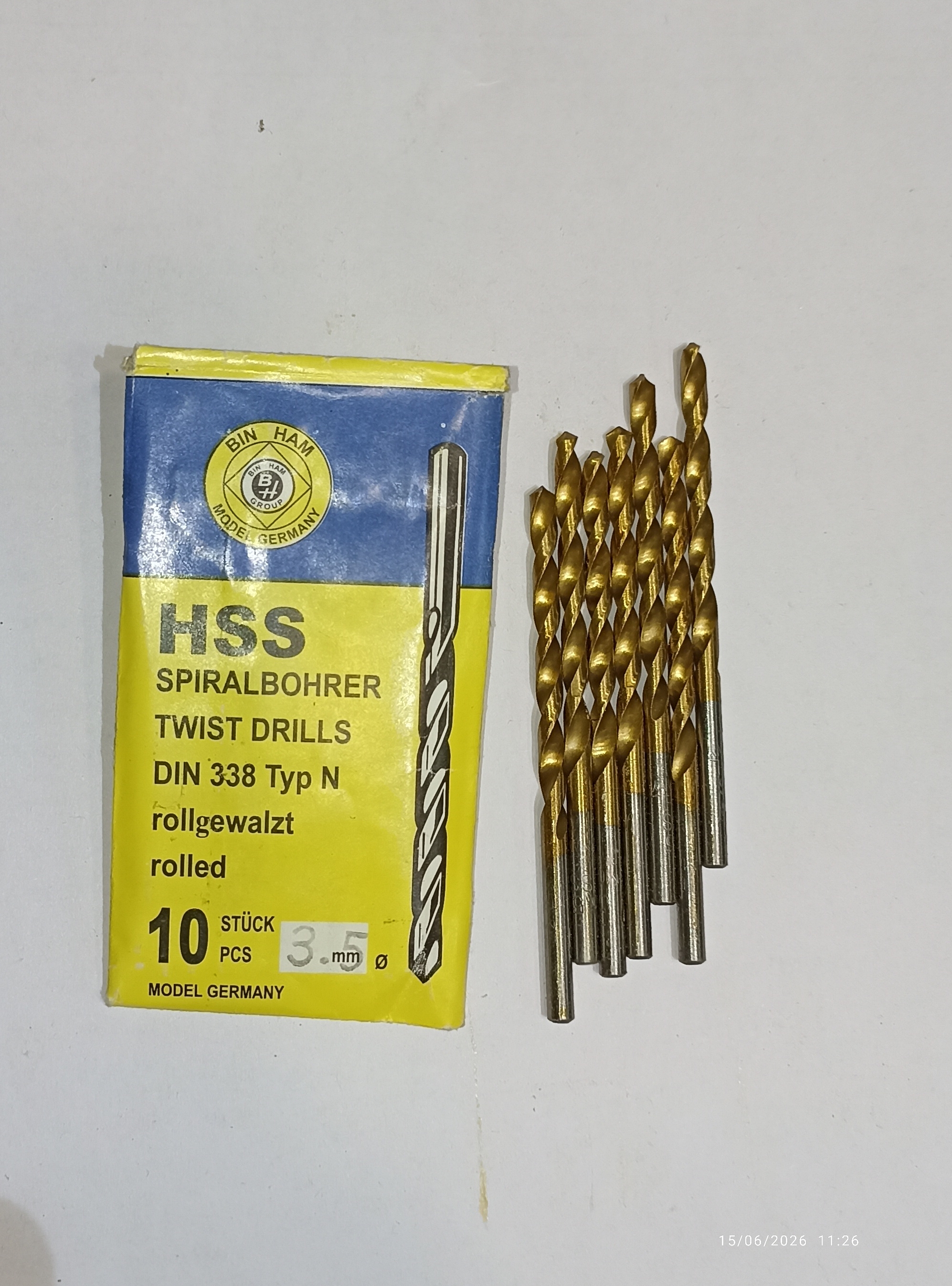 مته آهن طلایی سایز 3 HSS