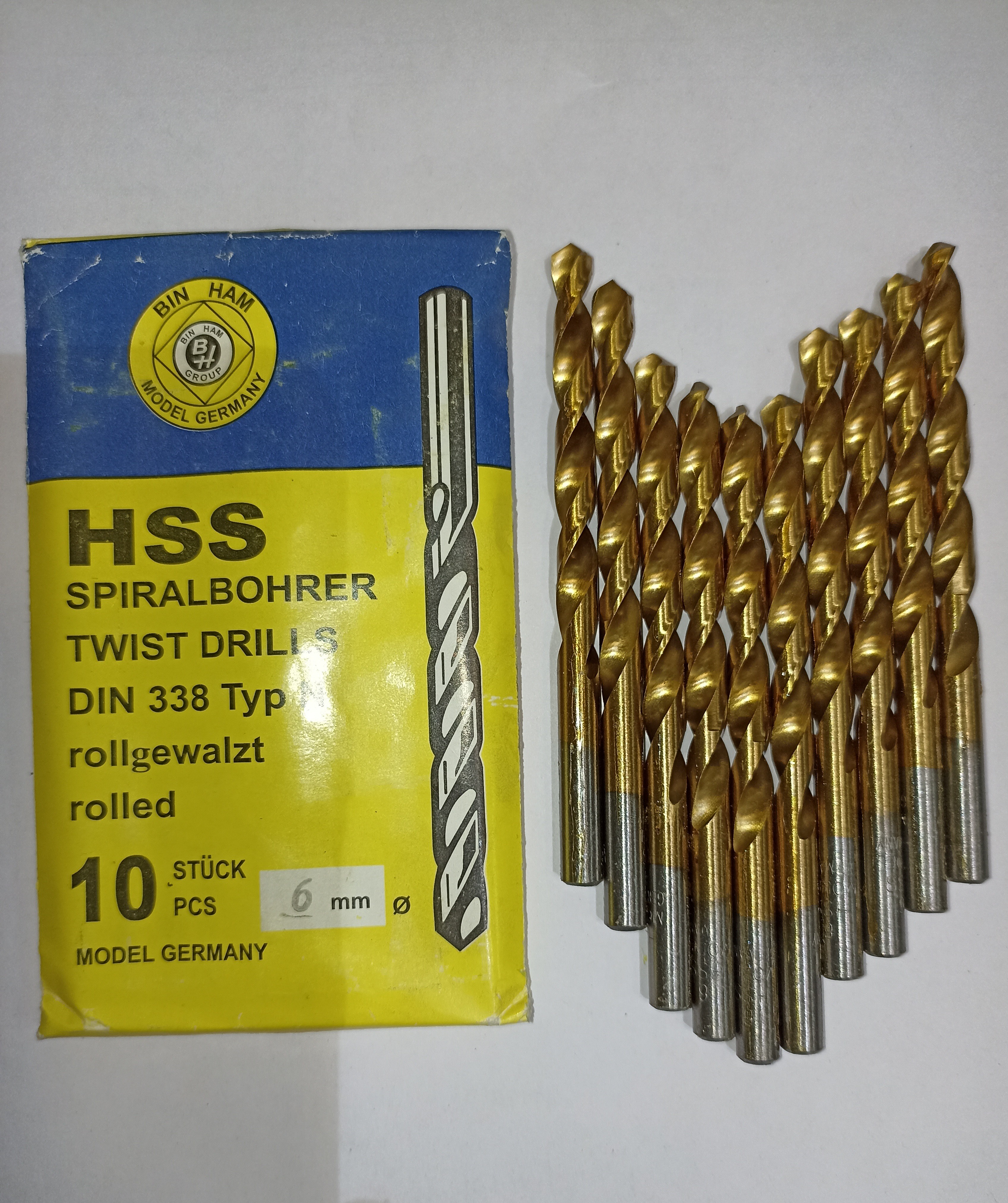 مته آهن طلایی سایز ۶ HSS چینی درجه یک