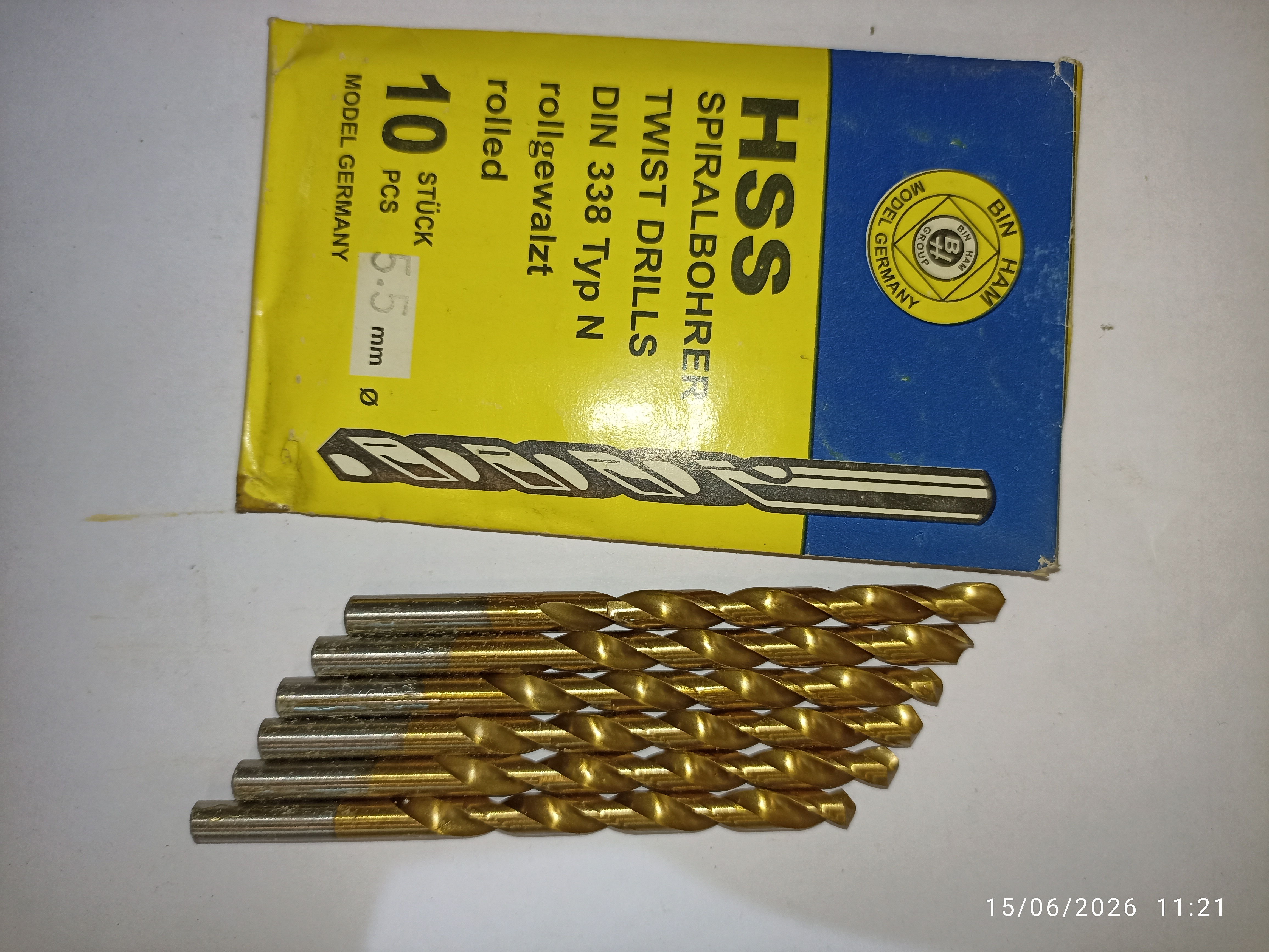 مته آهن طلایی سایز 5,5 HSS